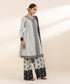 Women's Unstitched Lawn Embroidered Grey 3 Piece Suit